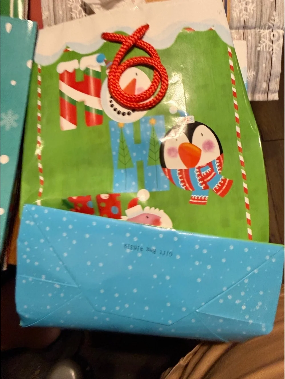 Set of 4 Christmas Holiday Gift Bags with Festive Designs